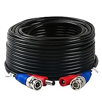 Vista 6 de Paquete de 2 cables de alimentación de video BNC de 100 pies, cable de extensión BNC para cámara de seguridad de video con conectores para cámara