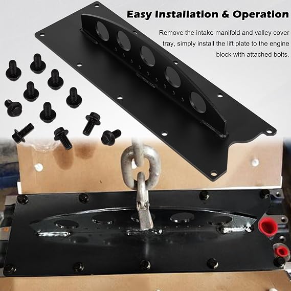 Bonbo for LS Engine Lift Plate - Heavy Duty Engine Hoist Picker Crane Lift Plate Compatible with Chevy LS Series LSX LS LS1 LS2 LS3 LQ4 6.0 6.2 5.3 4.8 Gen 3 Gen IV Engines