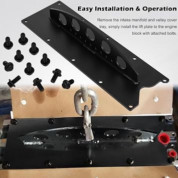 Bonbo for LS Engine Lift Plate - Heavy Duty Engine Hoist Picker Crane Lift Plate Compatible with Chevy LS Series LSX LS LS1 LS2 LS3 LQ4 6.0 6.2 5.3 4.8 Gen 3 Gen IV Engines