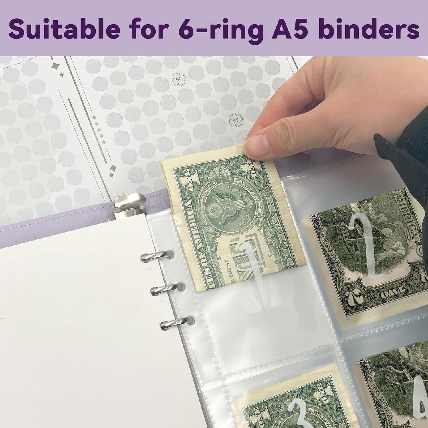 Daily Treasures 100 Envelopes Saving Challenge with Scratch Off Card, A5 Money Saving Folder Replacement Envelopes Numbers 1-100, Savings Challenge Binder for 100 Days to Save $5050