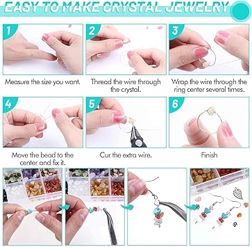 selizo Jewelry Making Kits for Adults Women with 28 Colors Crystal Beads, 1660Pcs Crystal Bead Ring Maker Kit with Jewelry Making Supplies