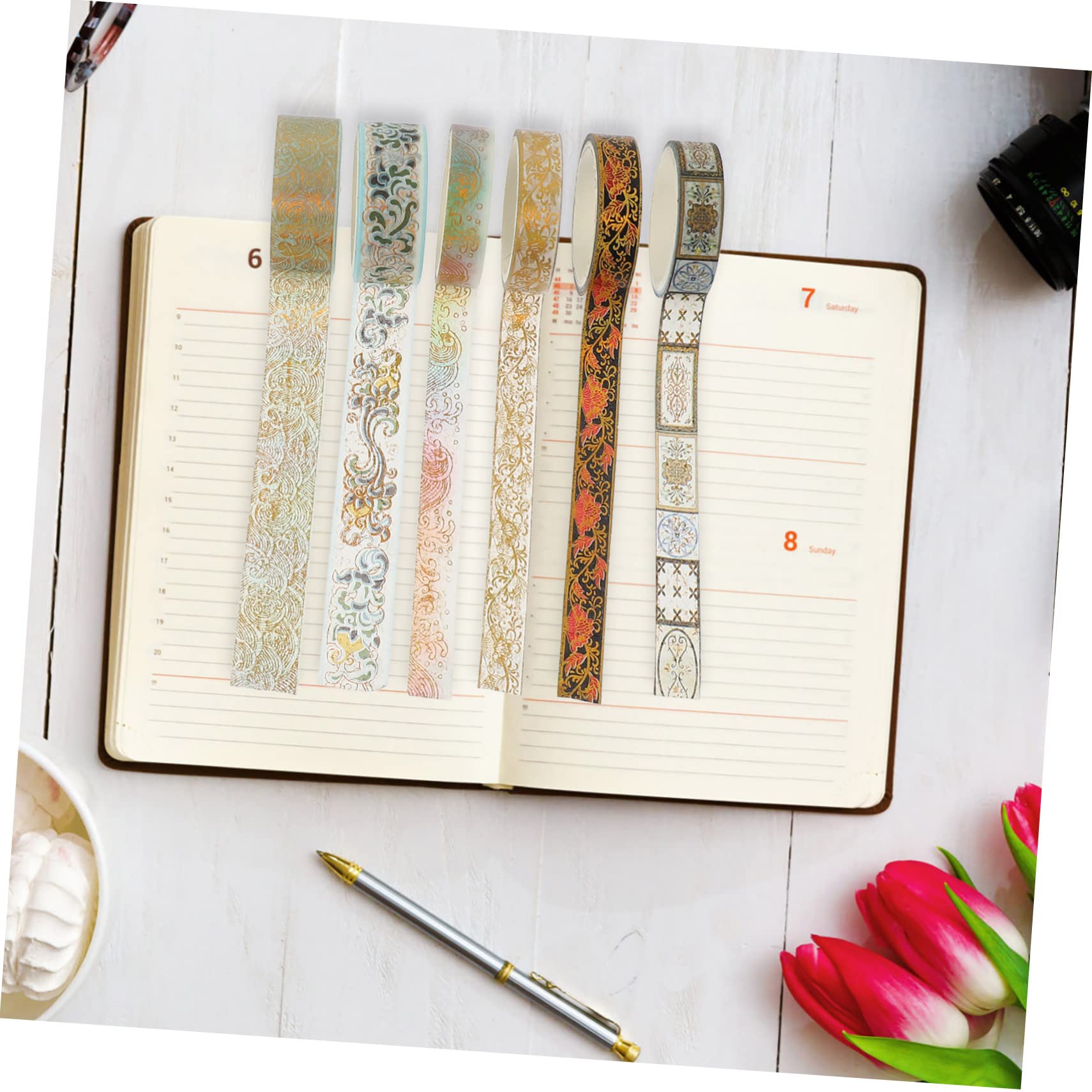 STOBOK 30rollos Cinta Decorativa De Washi Diseño De Gilding Para Scrapbooking y Manualidades Para Planificadores y Diarios