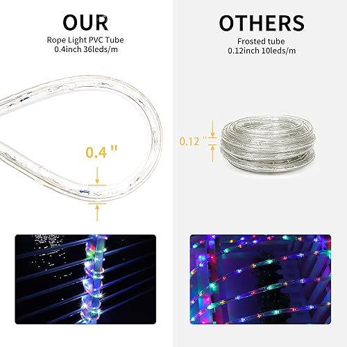 Miniatura 4 de Czarniozk Cuerda de luces LED de 100 pies, impermeable, 1080 LED, 110 V, 8 modos conectables, cuerda de iluminación LED para interiores y
