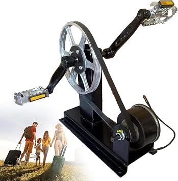 Qiang Foot Pedal Power Generator,Manual Emergency Pedal Powered Generator High-Power Fitness Generator 300W Provide Dc 12V Interface Car Charger 5v Output A