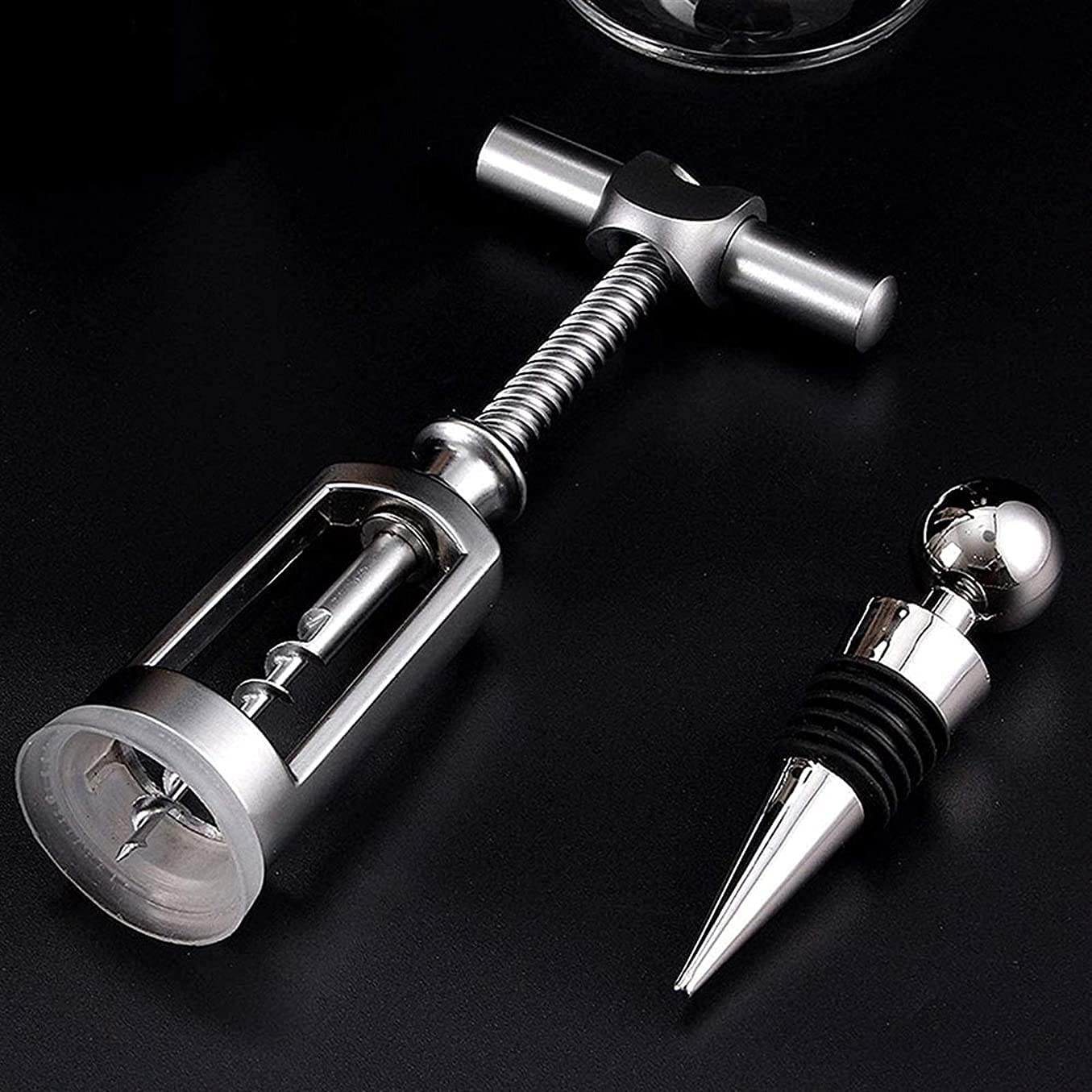 Set 9 Pezzi Cavatappi Professionale 3-in-1 – Acciaio Inox Con Apriscatole E Spillatore