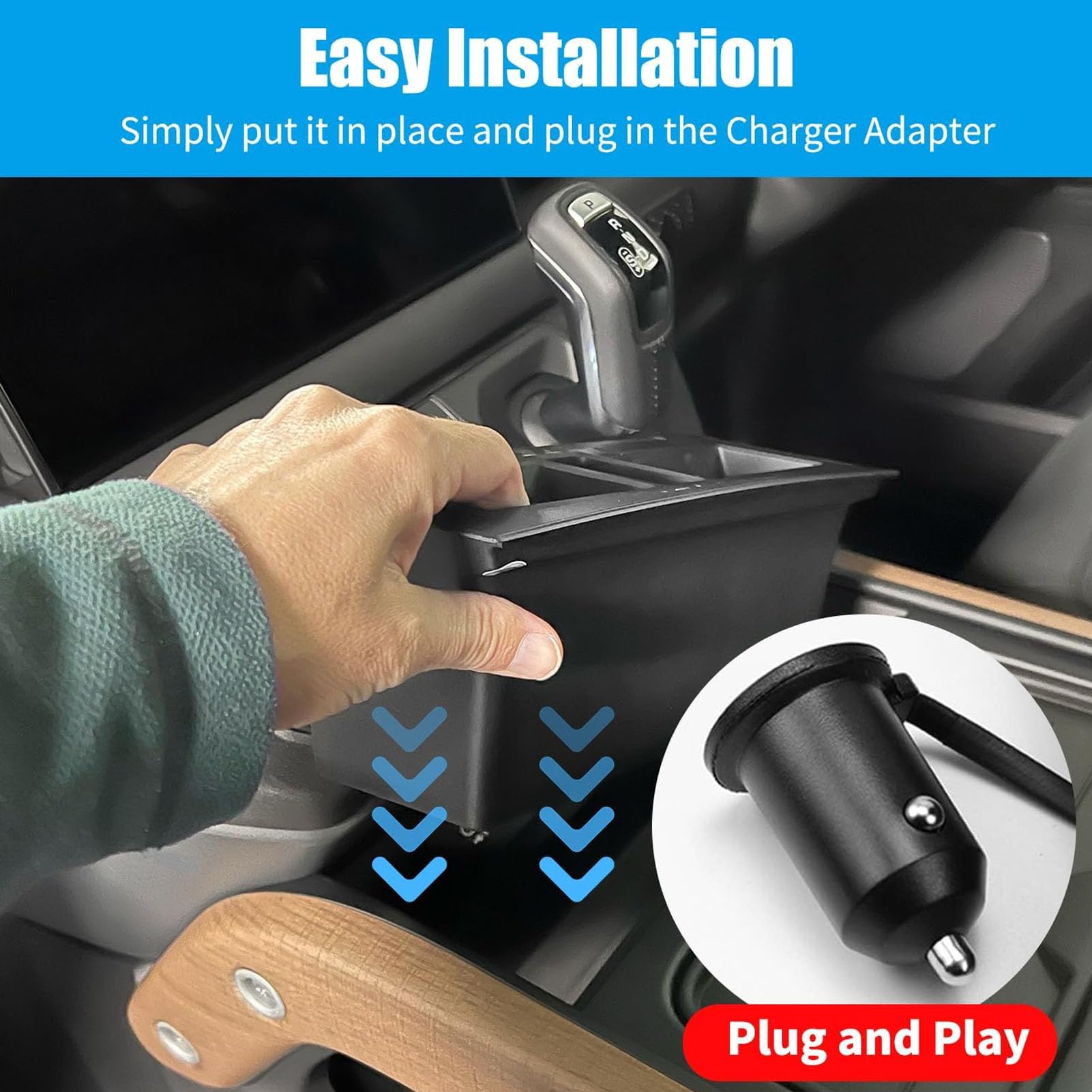 Caricabatterie Wireless Doppio per Auto per Land Rover Defender 90 / 110 / 130 (2020 2021 2022 2023 2024) con 27W USB e Type-C Pannello Console Centrale, Caricabatterie Rapido per i-Phone Sam-sung