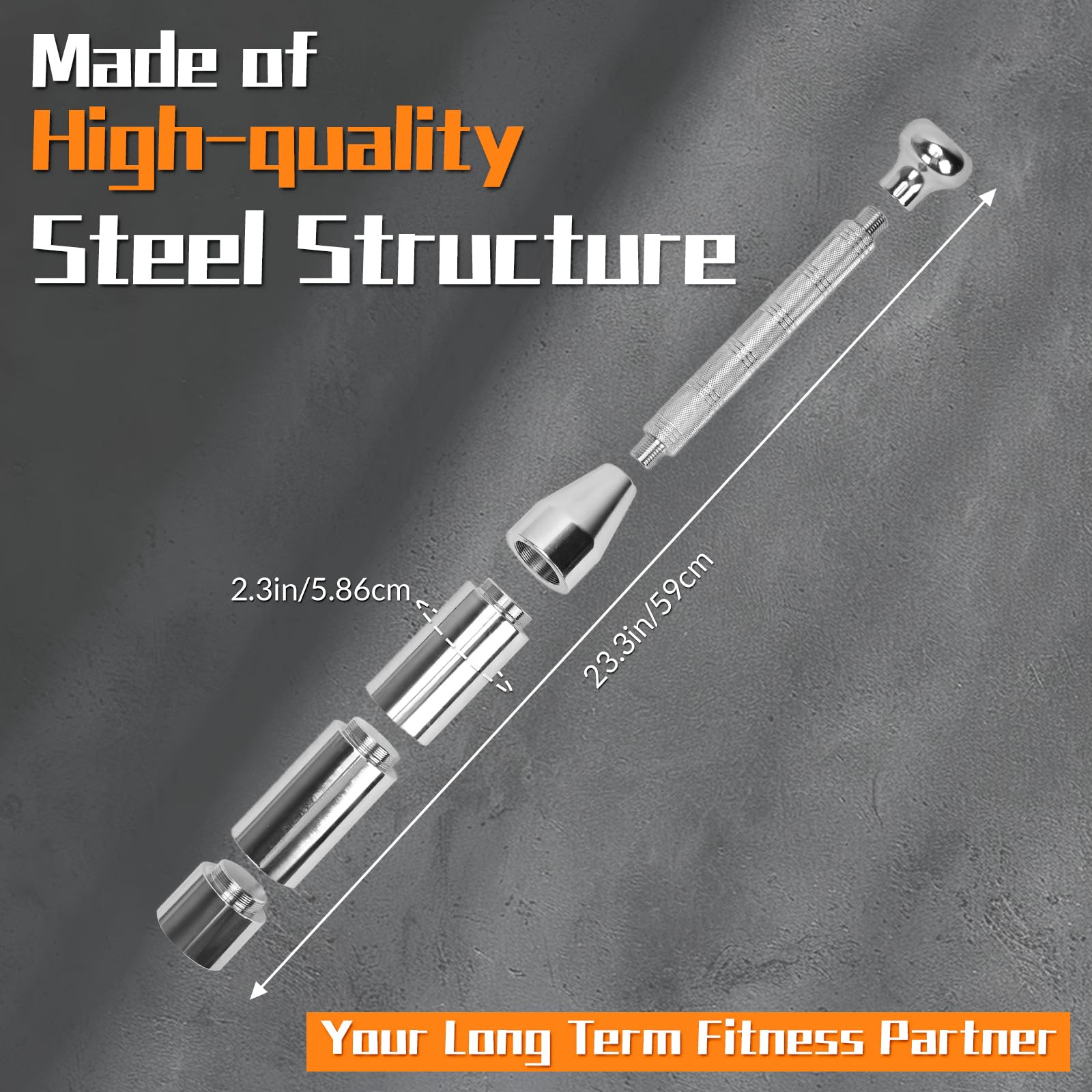 tonchean Adjustable Clubbell 6 in 1 Indian Clubs Steel Macebell (6.6/8.8/11/13.2/15.4/17.6LBs) for Muscle Building, Shoulder, Grips & Forearms Workouts to Stretching