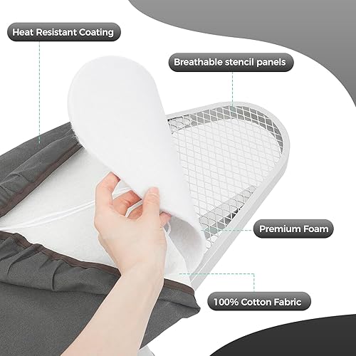 Miniatura 3 de Tabla de planchar plegable giratoria de 180 para armario, tabla de planchar deslizante, ahorro de espacio, resistente al calor para el hogar y