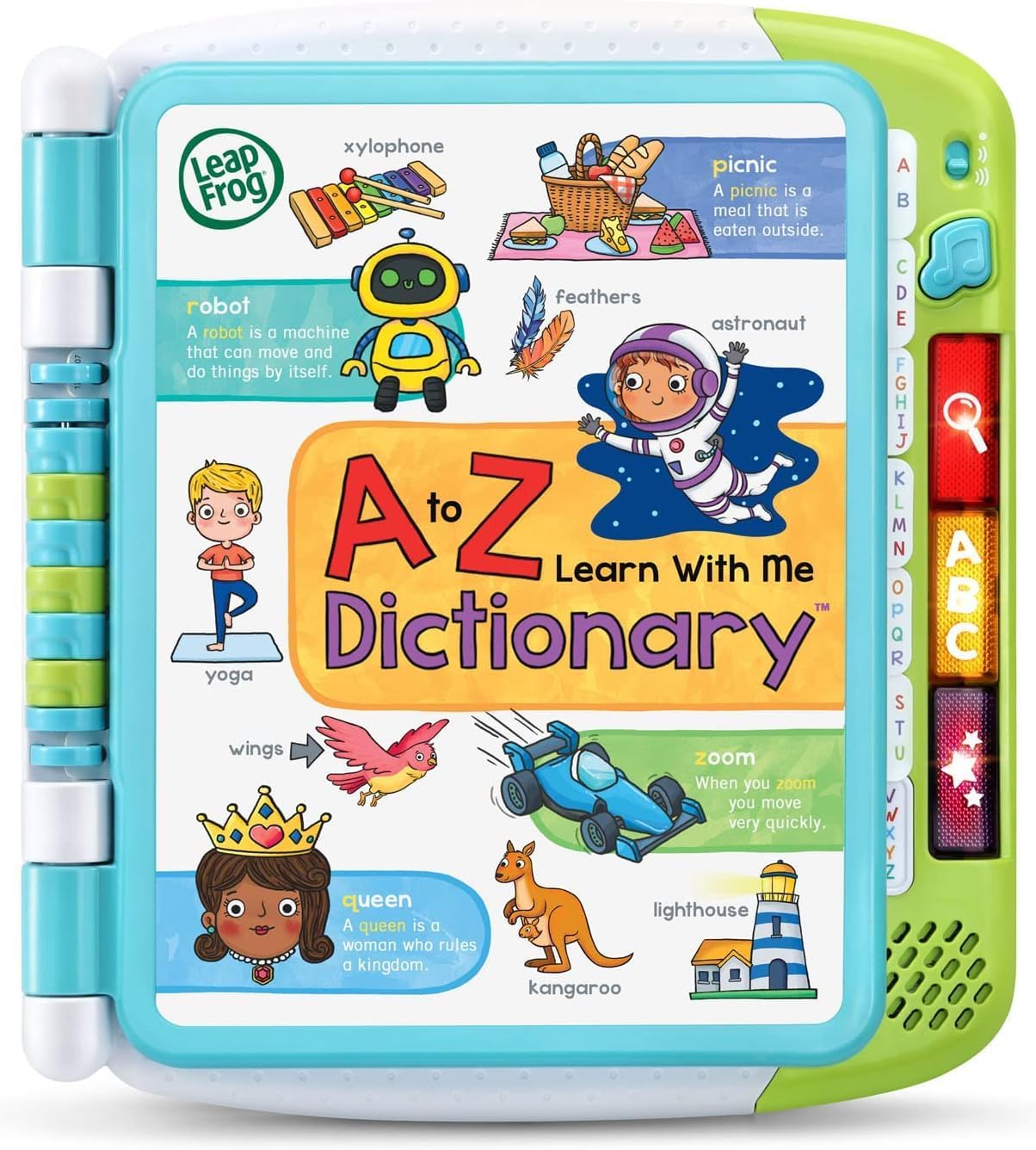 A to Z Learn with Me Dictionary, Interactive Educational Toy, Teaches ABCs, Vocabulary, and Early Literacy Skills, Ideal for Kids Aged 2–5 Years