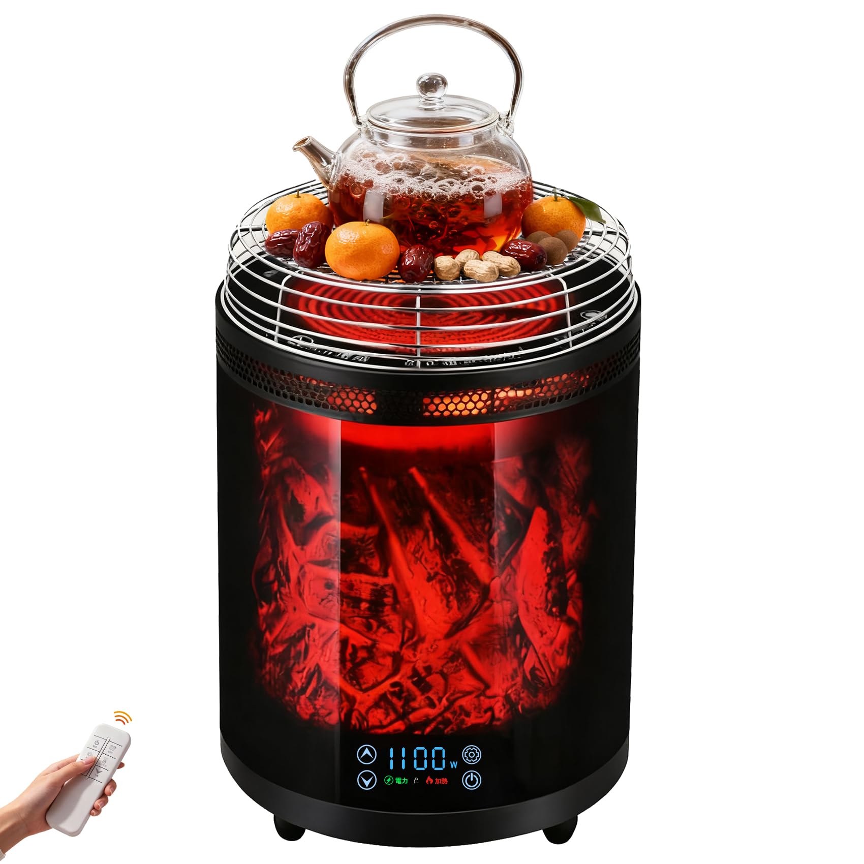 Amazon | 電気ストーブ 暖炉型ヒーター【2025冬暖房・调理・保温 多