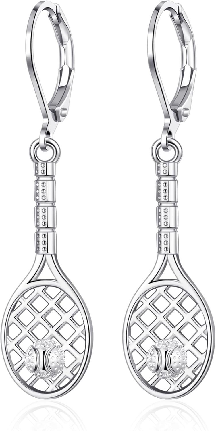Tennis Earrings for Women Dangle Leverback Earrings Sport Jewelry Gifts for Women