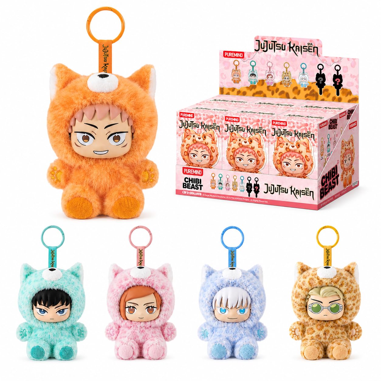puremind Jujutsu Kaisen Chibi Beast Plüschfiguren, JJK 6er-Set Blind Box