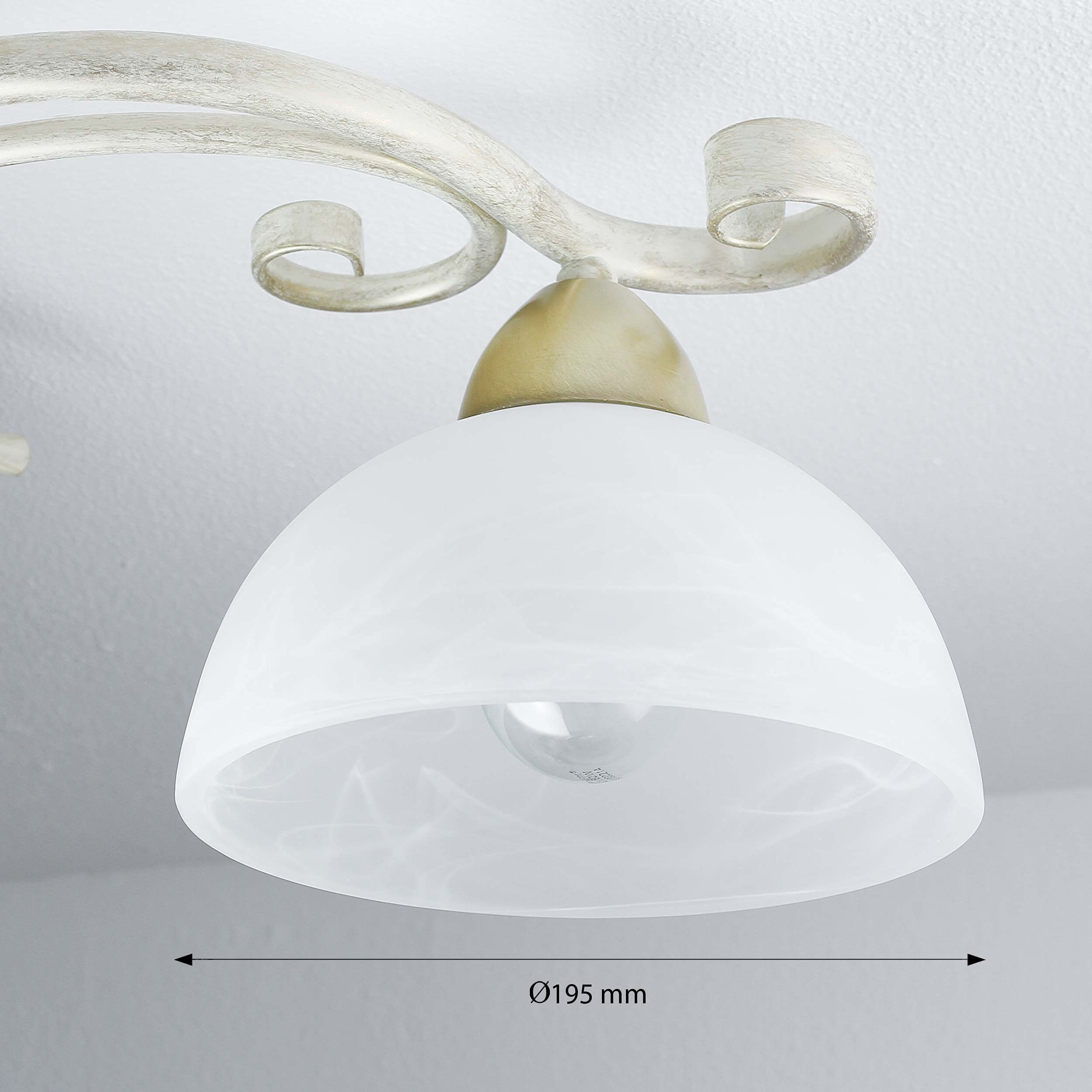 Licht-Erlebnisse Deckenleuchte Shabby Chic Weiß 3x E27 bis 60W Deckenlampe Landhaus rustikal Esszimmer Lampe Decke Wohnzimmer