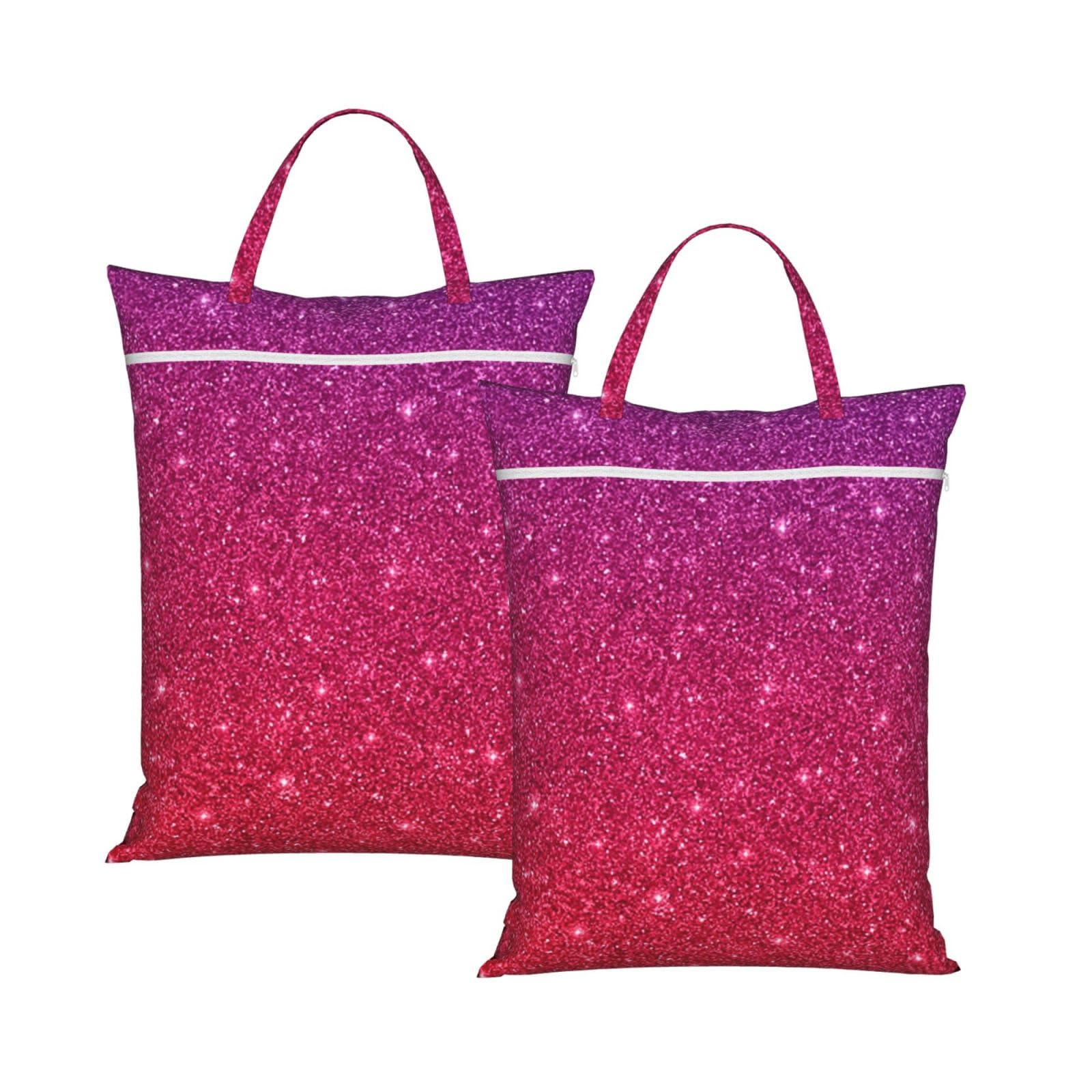 YFSGDLBN Gradient Sequin Sparkle printed Travel dirty laundry bag clothes pack Storage Basket Bag