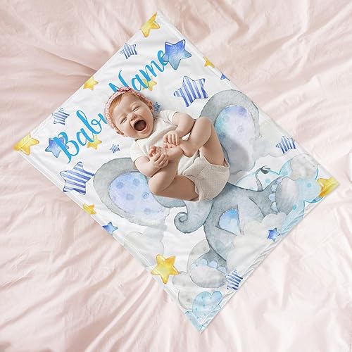 Miniatura 35 de Manta de bebé personalizada con nombre, mantas de bebé de elefante personalizadas para niñas, regalos de bebé, productos para bebés, mantas súper