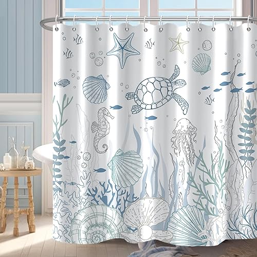Miniatura 11 de Cortina de ducha de mármol gris impermeable de tela con ganchos, decoración de baño, 72 x 72 pulgadas Gris,Azul,Mármol negro,Marrón,Mediados de