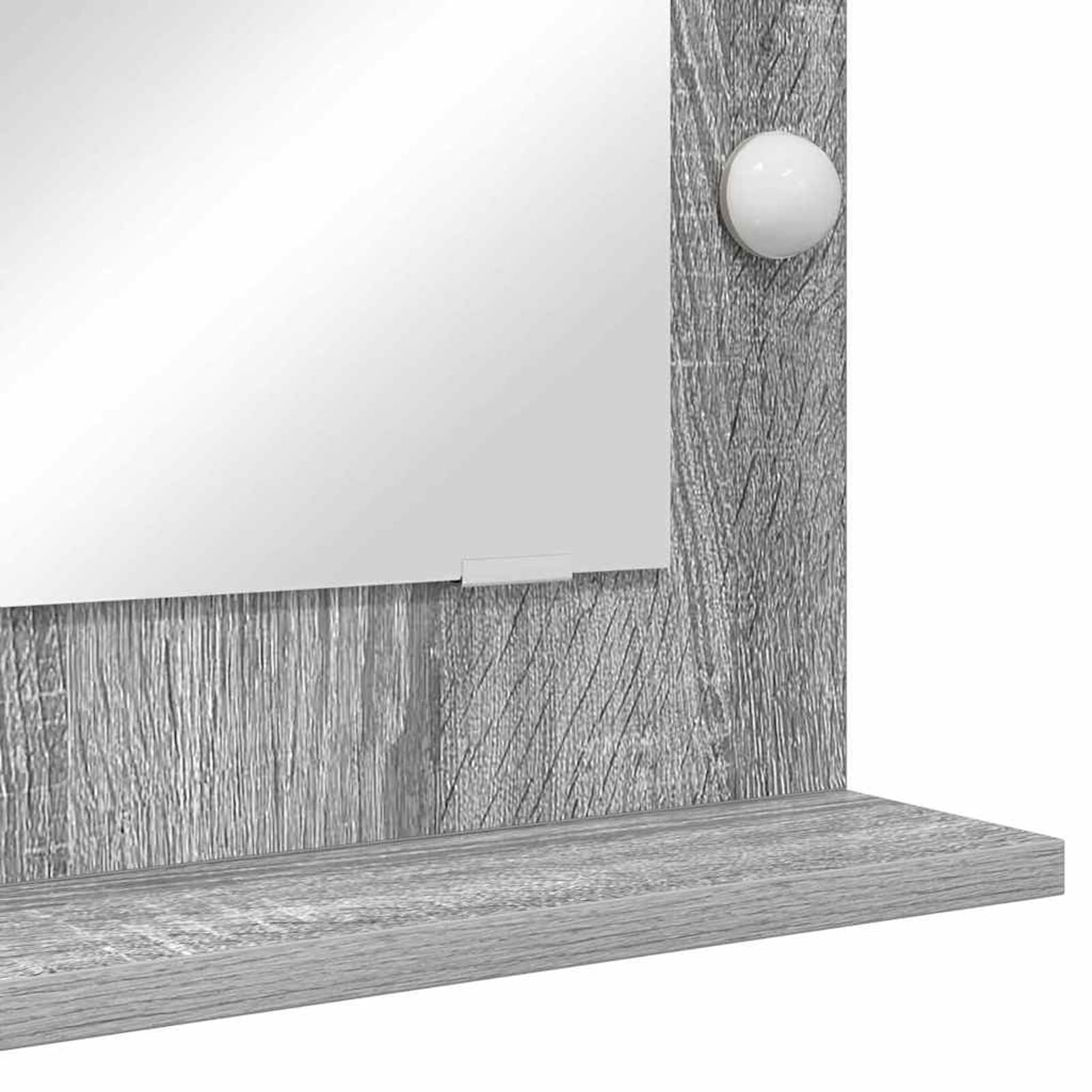 Gecheer Schminkspiegel Grau Sonoma Spanplatte, Glas 70 x 50 x 18 cm, Deko Spiegel Bathroom Mirror für Badezimmer Make-up Rasur Wohnung Hotel868338
