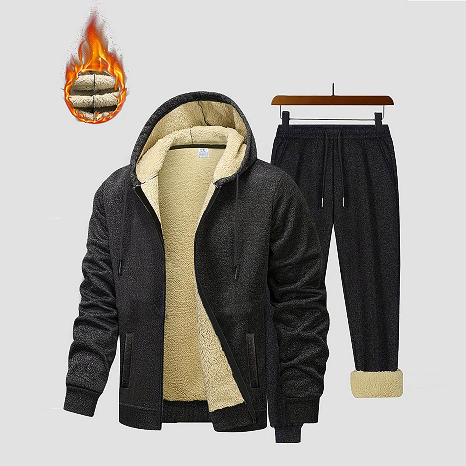 Uomo Tuta Sportiva 2 Pezzi Felpe e Pantaloni Sportivi Della Larghi Training Homewear per Felpa con Cappuccio Invernale Elegante Set Tracksuit Tute Completo Sportivo Running