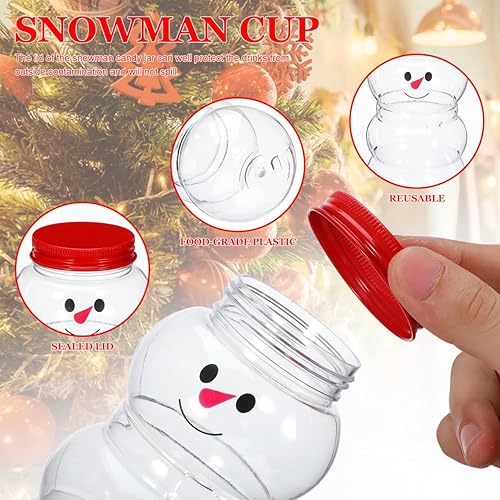 Miniatura 4 de Luxshiny 10 botellas de jugo de muñeco de nieve de Navidad, botellas de jugo, botellas de leche, recipientes de cocina, contenedor de chocolate,