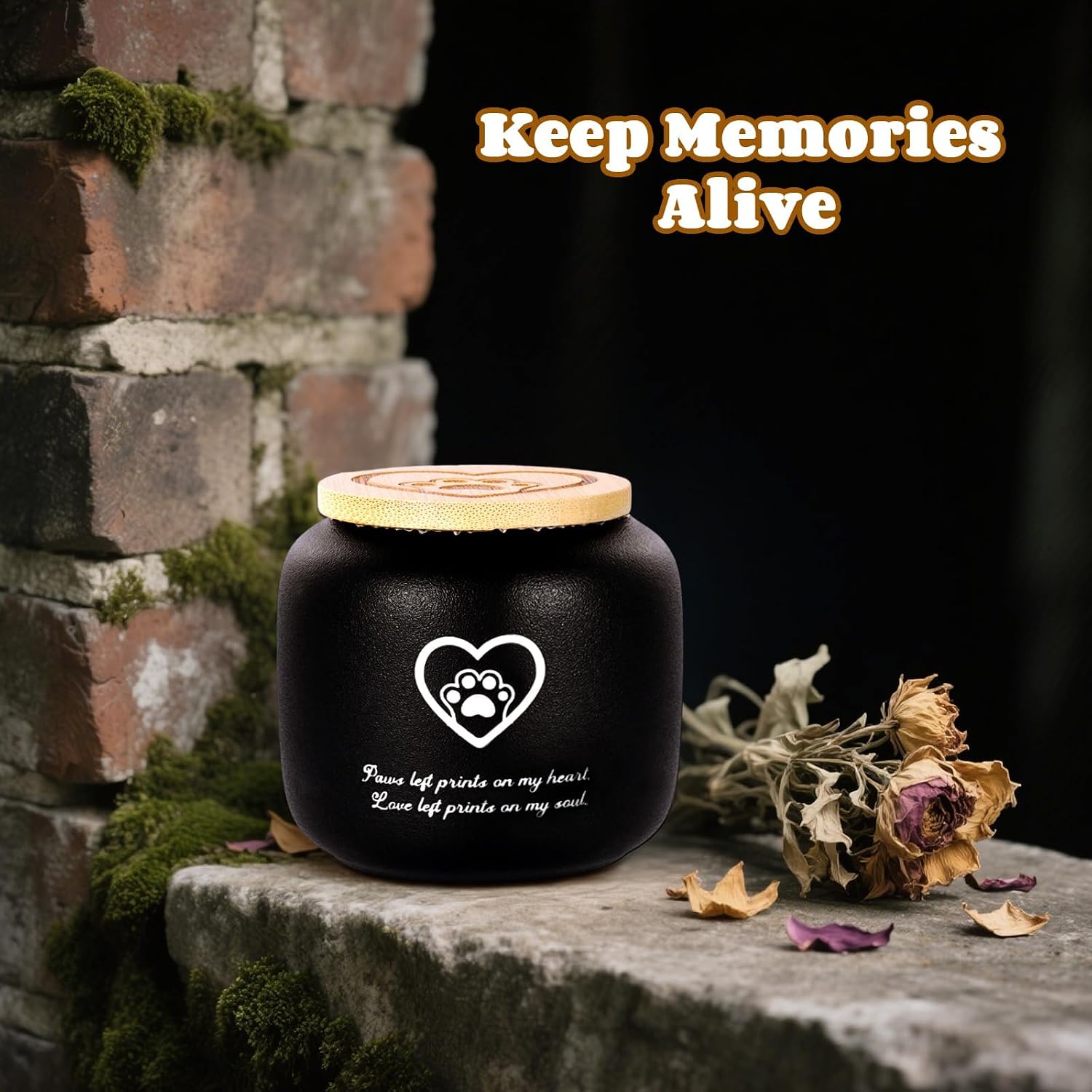 Orbitail Ceramic Pet Ash Urn for Small/Medium Cats & Dogs, Funeral Cremation Urn, Memorial Keepsake Decorative Urns