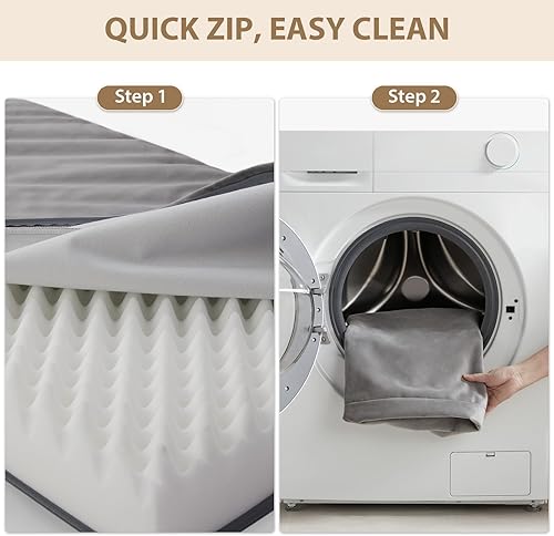 Miniatura 6 de RRPETHOME Camas indestructibles para perros grandes, cama para perros a prueba de mordidas con espuma ortopédica de huevo, alfombrilla impermeable