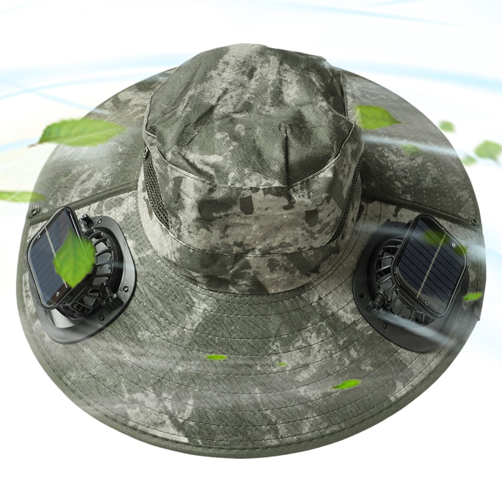 Cappello con Ventilatore Solare Cappello Leggero con Ventilatore Solare E | Outdoor da Sole a Tesa Larga con Ventola Solare Attrezzatura Personale Per Spiaggia Pesca Campeggio