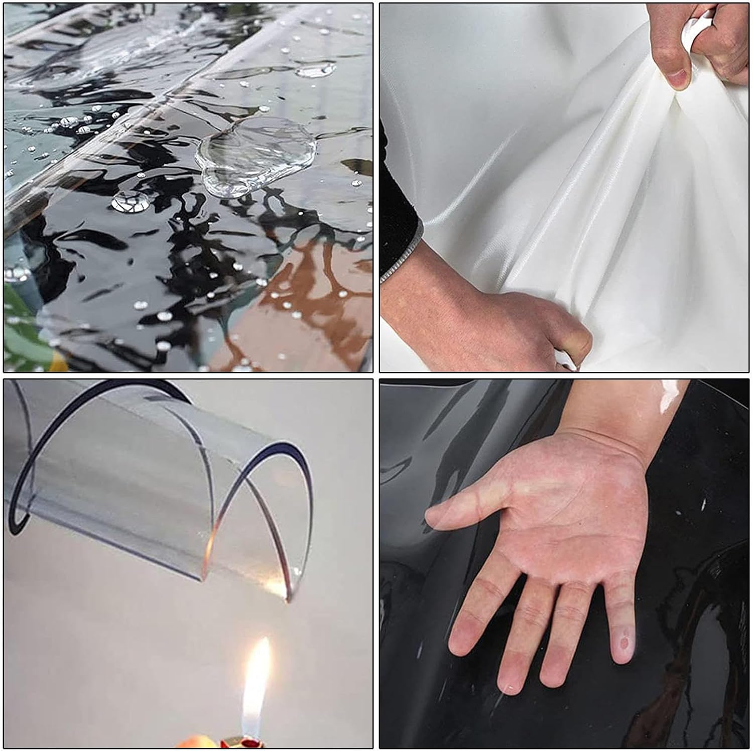 Transparent Waterproof Tarpaulin Side Panels with Zipper Door,Outdoor White Clear Tarp Curtains,Pergola Gazebo Patio Carport PVC Tarpaulin Partition Curtains with Grommets,L×H-1.8×1.8m(5.9 * 5.9ft)