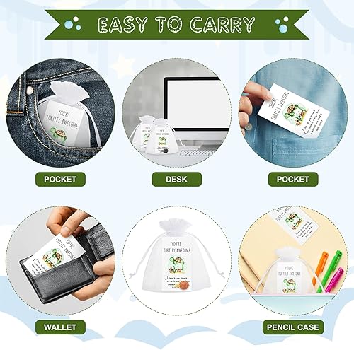 Miniatura 7 de Qunclay 50 juegos de regalos de agradecimiento a los empleados, mini tortuga marina, divertido regalo inspirador para compañero de trabajo, mini