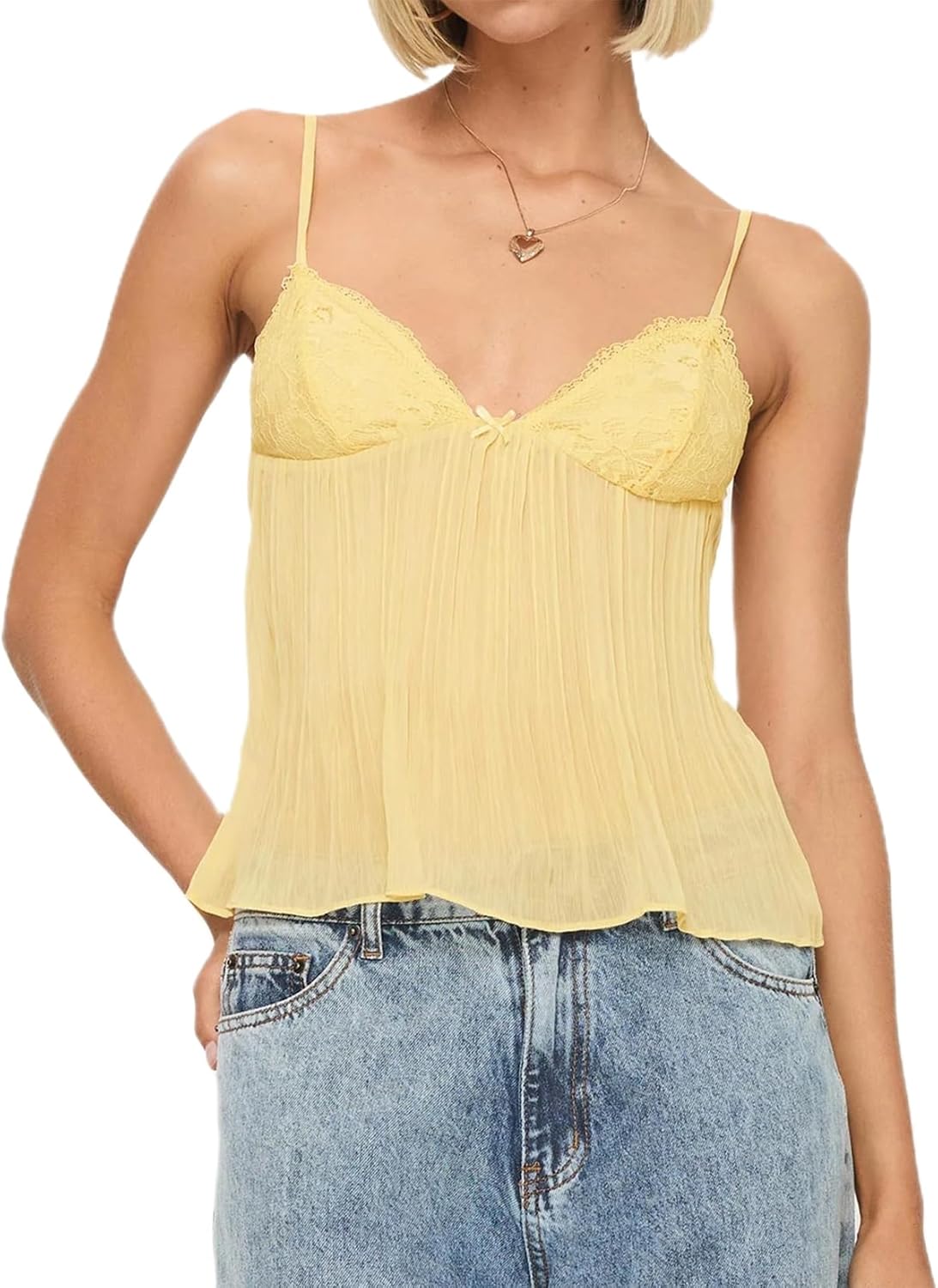 Women Summer Y2K Camisoles Sexy V-Neck Cute Ruffle Babydoll Spaghetti Strap Tank Bustier Going Out Tops