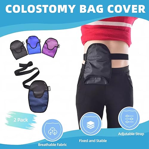Miniatura 2 de WEEOATAR Funda para bolsa de colostomía, ajustable, lavable, reutilizable y a prueba de fugas, con apertura universal para hombres y mujeres (negro