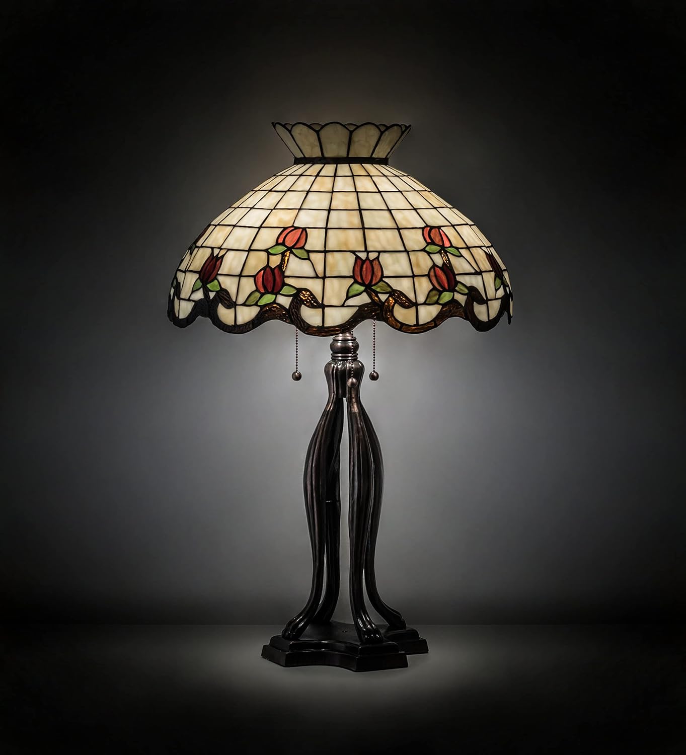 Meyda Tiffany 19138 Rose Border Table Lamp, 31.5" High