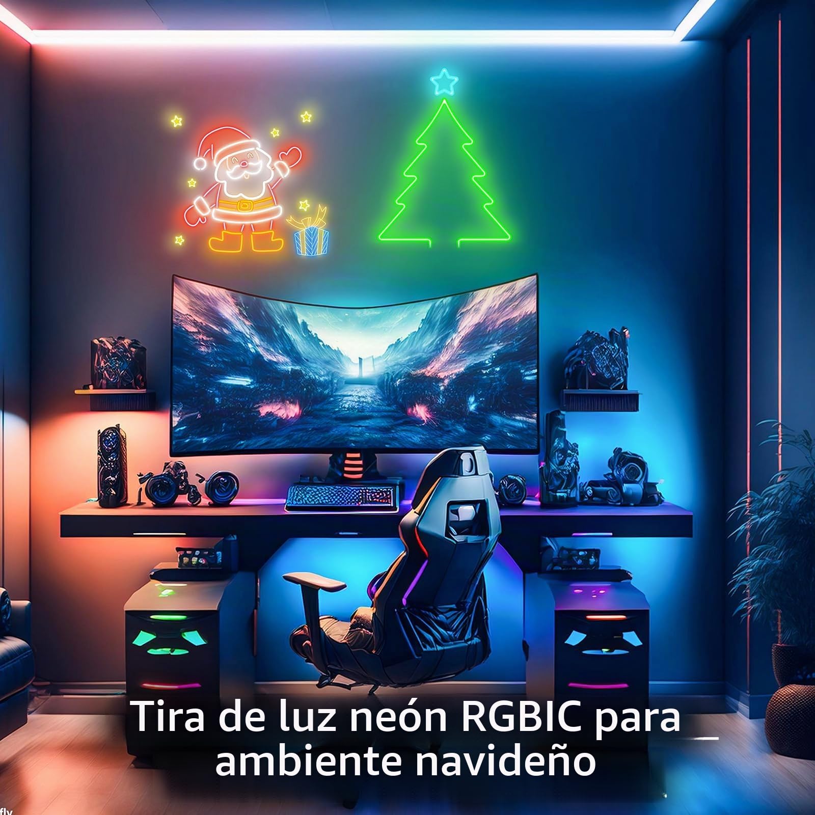 RGB IC 10m Neon Led Strip, WIFI Led Schlauch Streifen für die Wand, Outdoor LED Lichtstreifen, App Steuerung mit Alexa, Syn Music mit Spielzimmerdekoration (Sin control remoto)