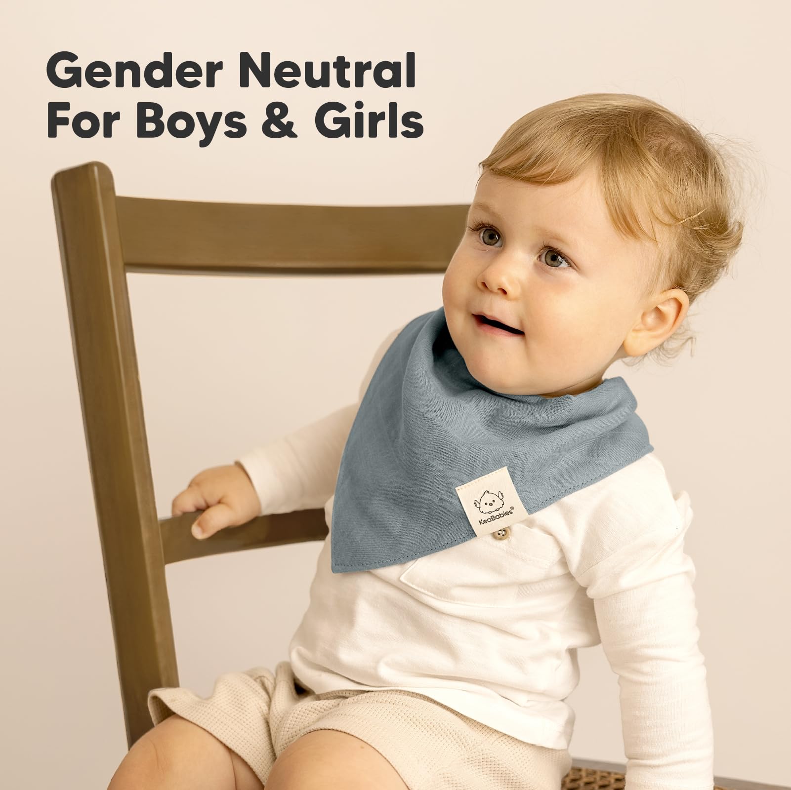 8-Pack Musselin Baby Lätzchen für Jungen, Mädchen - Bandana Breieckstuch Baby Girl & Boy, Sabberndes Neugeborenes, Kinderzahn, Säugling 0-36 Monate, 100% Baumwolle, Saugfähig & Weich (Mirage)