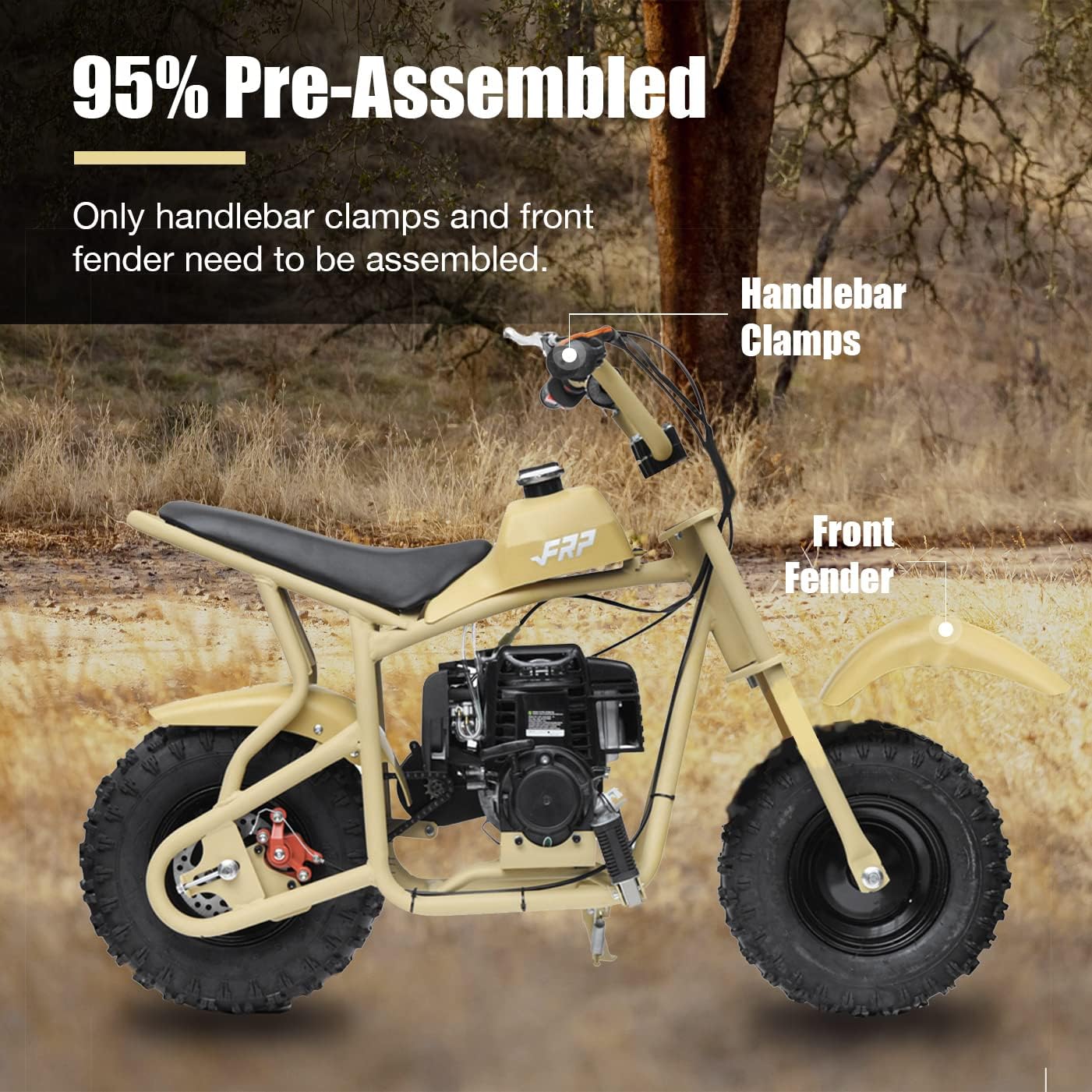 FRP DB003 40CC 4-Stroke Kids Dirt Off Road Mini Dirt Bike, Kid Gas Powered Dirt Bike Off Road Dirt Bikes, Gas Powered Trail Mini Bike - Ultra Edition