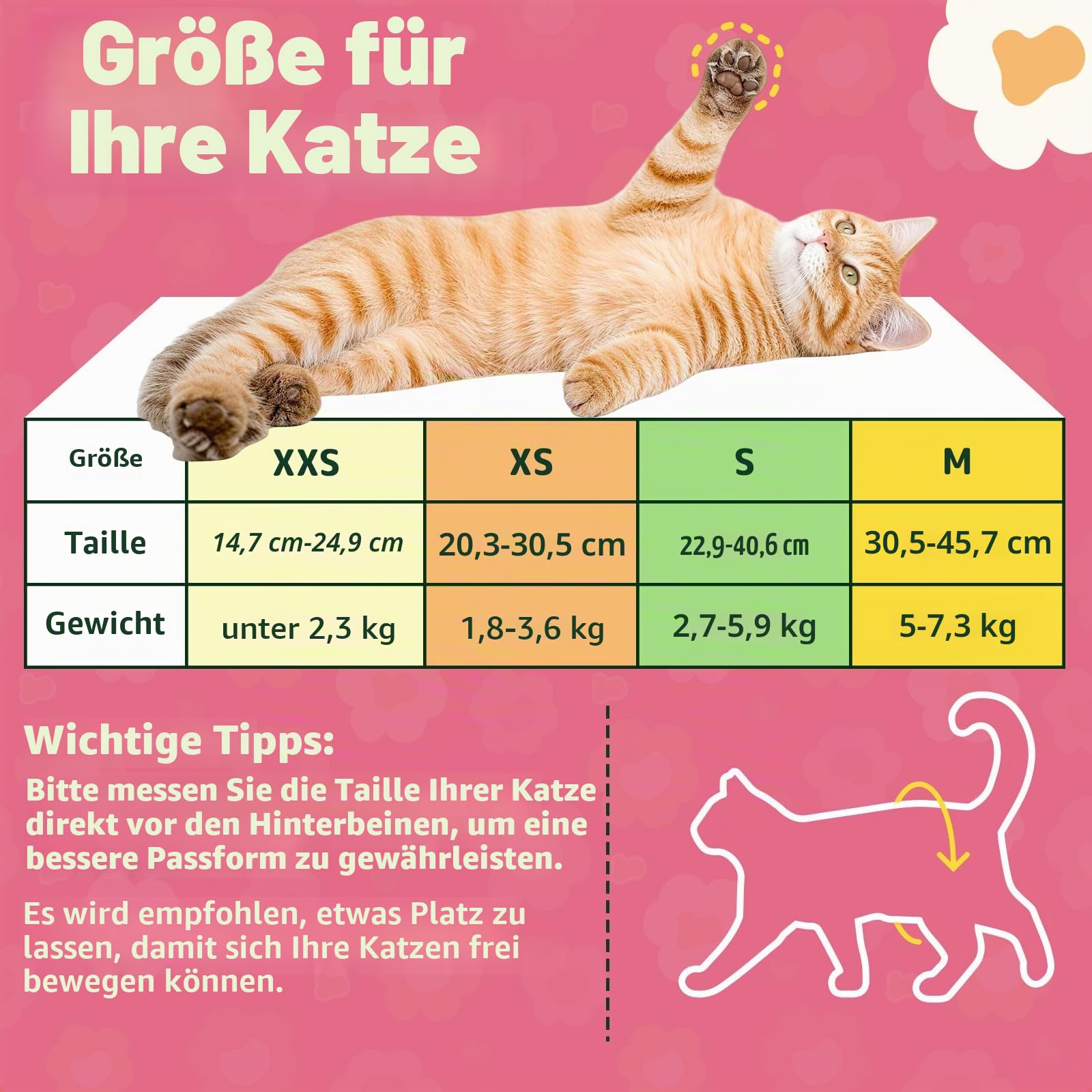 MICOOYO Hundewindeln für Hündinnen, Super Saugfähige Katzen Windeln, Einweg-Katzen-Windelhosen für läufige Hündinnen(S, 24Stück)
