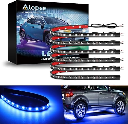 Alopee Paquete de 6 tiras de luces LED de 12 V automotriz de 12.6 in, impermeables, para carrito de golf, luces LED para motocicletas, ATV, barco,
