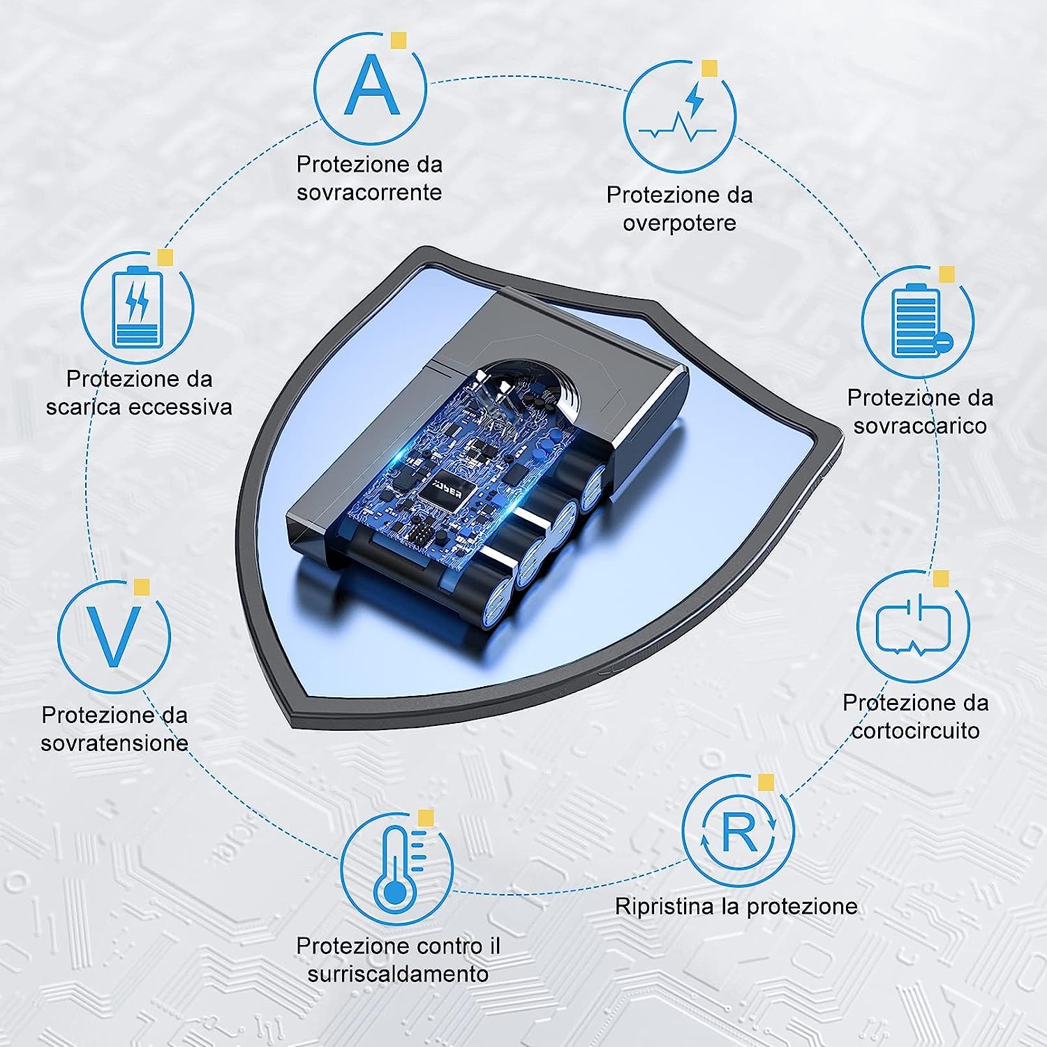 6,000mAh Batteria Dyson V8, YABER 21.6V Batteria di Ricambio per Dyson V8 SV10 Absolute Animal Fluffy Motorhead Aspirapolvere con 1 Filtri