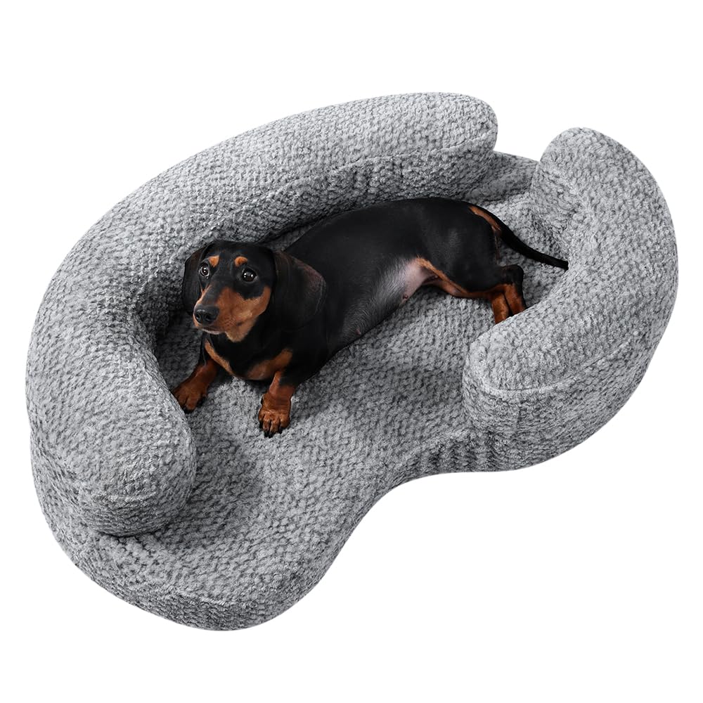 Cuccia per cani di piccola taglia Circle in memory foam ortopedico calmante | Fodera impermeabile, fodera rimovibile e lavabile, sollievo dall'ansia, supporto per cani anziani, 88,9 x 61 x 20,3 cm