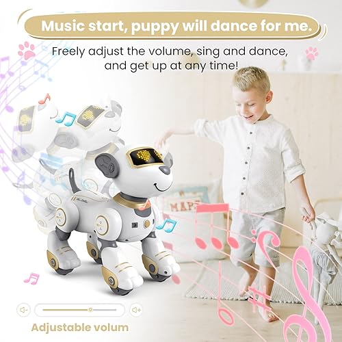 Miniatura 5 de Perro robot para niños, robot de control remoto, juguete interactivo, robótica, robótica, perro robótico, programable, diseño de canto y danza,