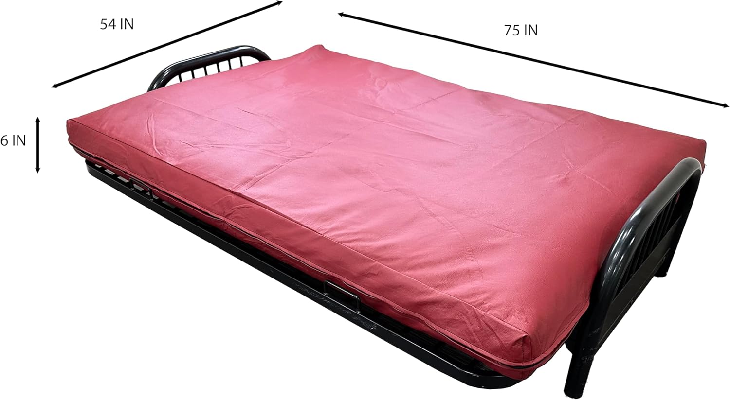 D&D Futon Furniture Red Leather Look Vinyl Full Size Mattress Covers for Mattress Sized 8" Thick X 54" W X 75" L.