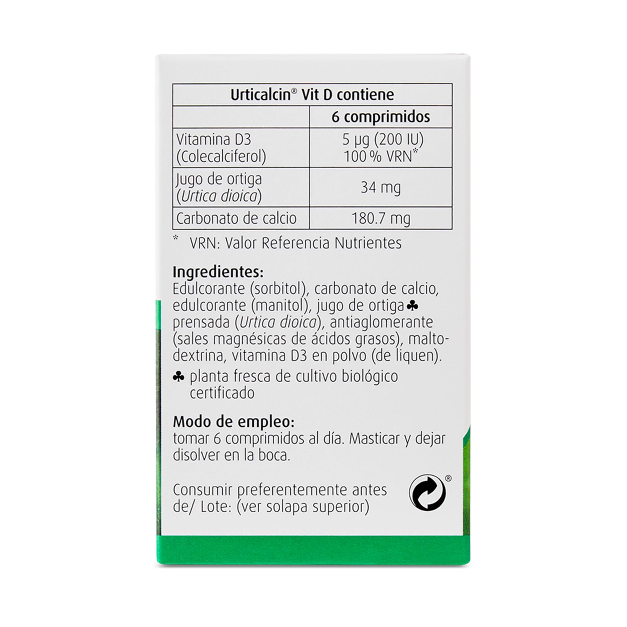 A.Vogel Urticalcin Vitamina D3 | Complemento Alimenticio para Huesos | Absorción de Calcio y Fósforo | Con Jugo de Ortiga | 600 comprimidos