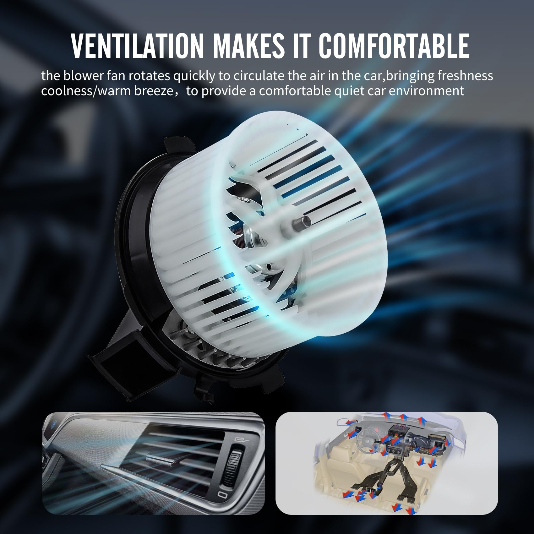 DOCAS Ventilador habitáculo,Motor del ventilador del aire acondicionado 6441K0 6441N9 6441R2 compatible para Citroën Xsara Picasso N68 Peugeot 206 206+ 307 CC SW
