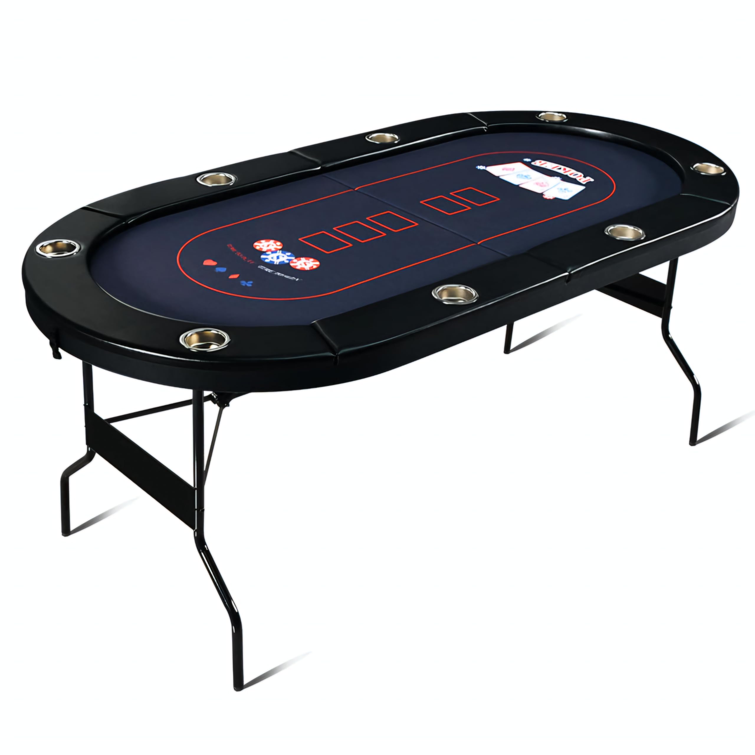 RUP 8 Player Poker for Home – Foldable Casino Table with Cushioned RUP 8 Player Poker for Home – Foldable Casino Table with Cushioned