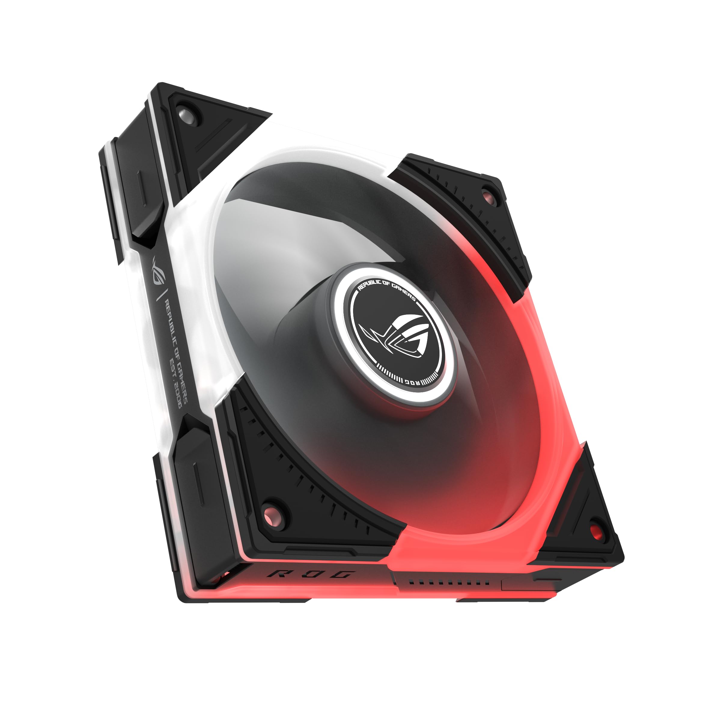 ASUS ROG Eurux GR120 ARGB PWM Lot de 3 ventilateurs PWM de 120 mm, 2600 tr/min, chaîne en marguerite brevetée, éclairage personnalisé, moyeu de ventilateur