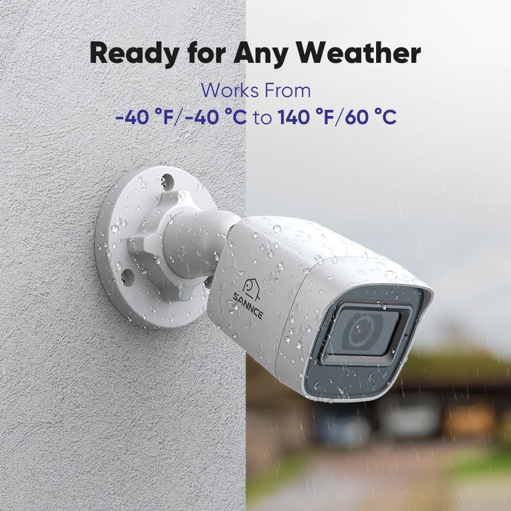 SANNCE Système de caméra de Surveillance 8CH 1080P 5 en 1 CCTV DVR avec Disque Dur de 1 to 4 × 2 MP caméras de Surveillance filaires étanches avec Vision Nocturne de 100 Pieds, Alarme de Mouvement