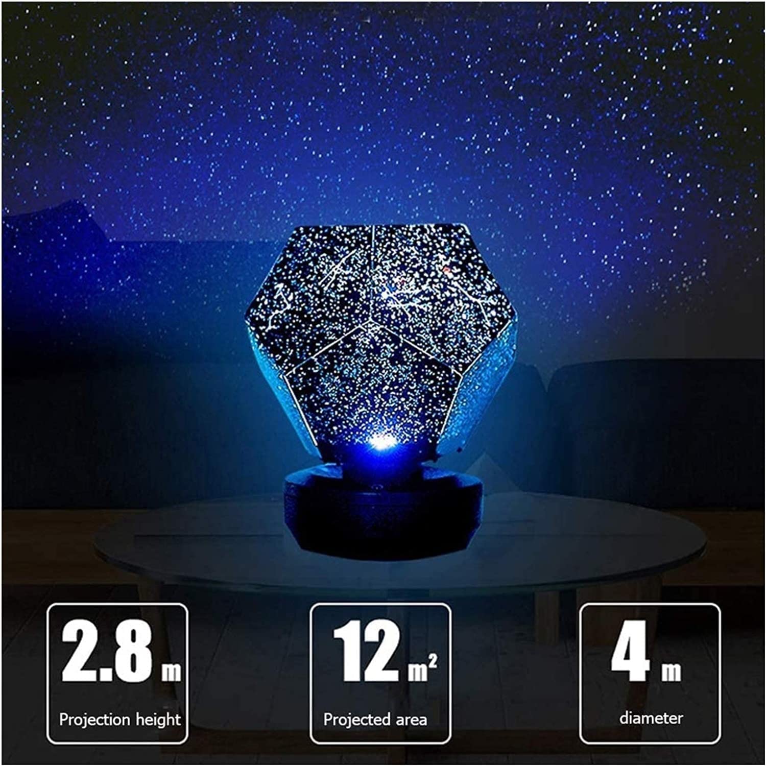 YOUOOK 3 Color Night Light for Kids Rotating Star Night Lights for Boy Girl Moon Sky Projection Lamp — view 4