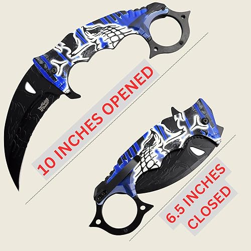 Miniatura 2 de Snake Eye Tactical Dark Fantasy Blade-Jumbo Every Day Carry Cuchillo plegable (azul)