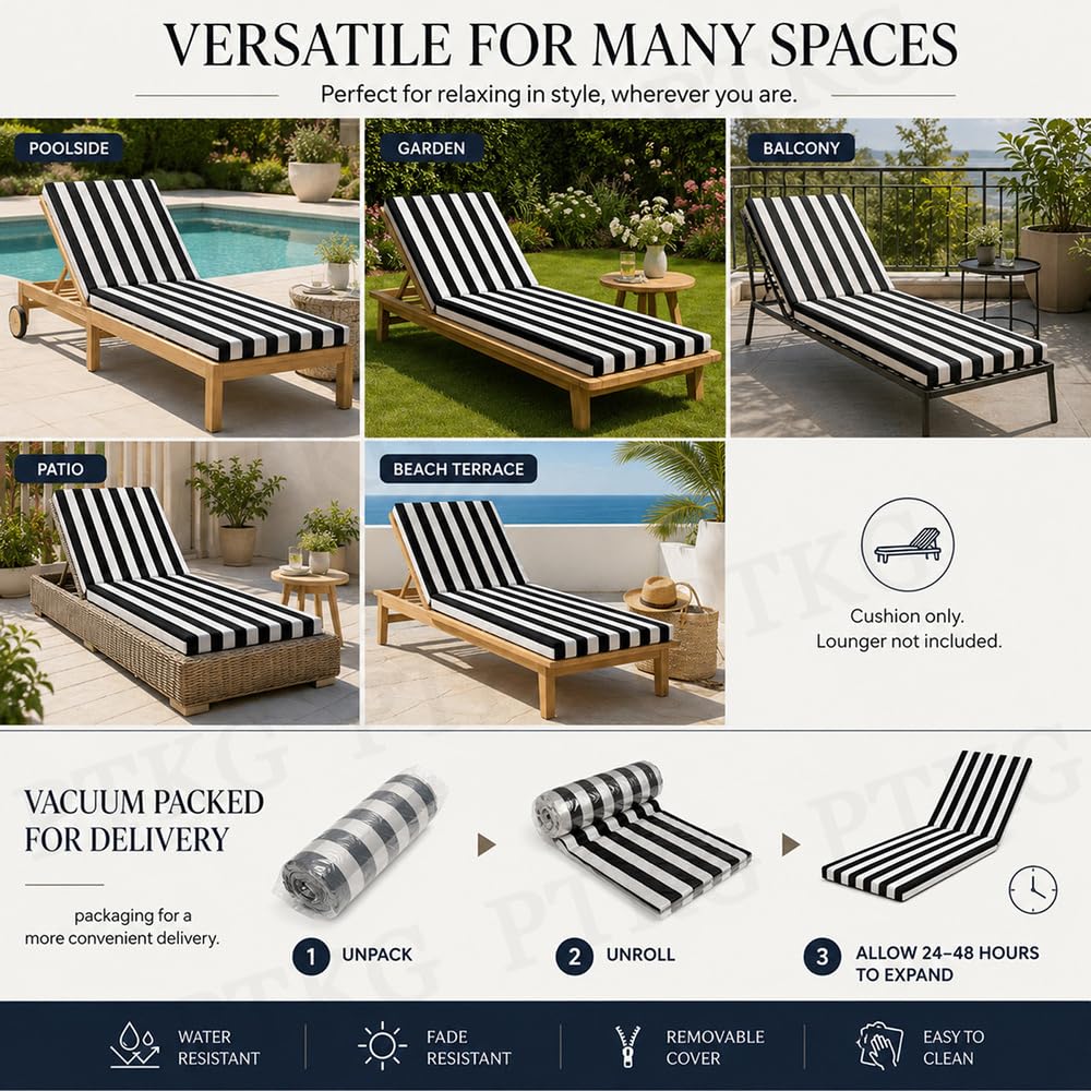 Matelas Bain de Soleil ImperméAble Coussin Transat Bain de Soleil