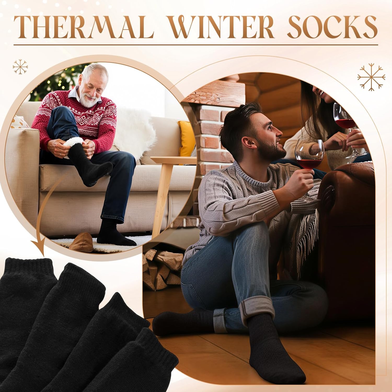 3 Pairs Mens Fuzzy Slipper Socks Winter Cozy Non Slip Fleece Lined Warm Soft Home Thermal Socks Valentine Gift - Image 6