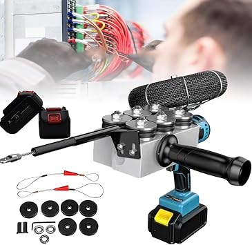 Automatic Wire stringing Machine,Wall Wire Threading Machine,Electrician Wire Puller Through Wall,Automatic Stringing Wire Puller,Slip Proof Handle,Portable Automatic Wire,Section10-2*Battery